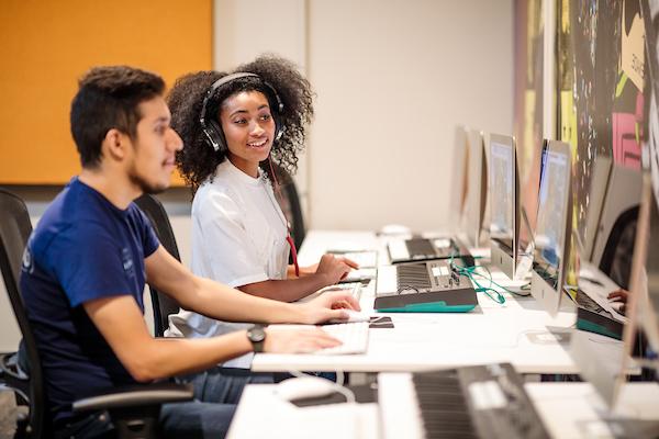 Students use the computer lab to access online learning resources