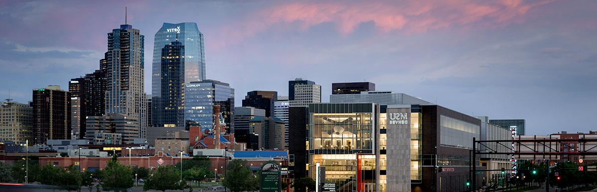 MSU Denver AES Building and Denver skyline